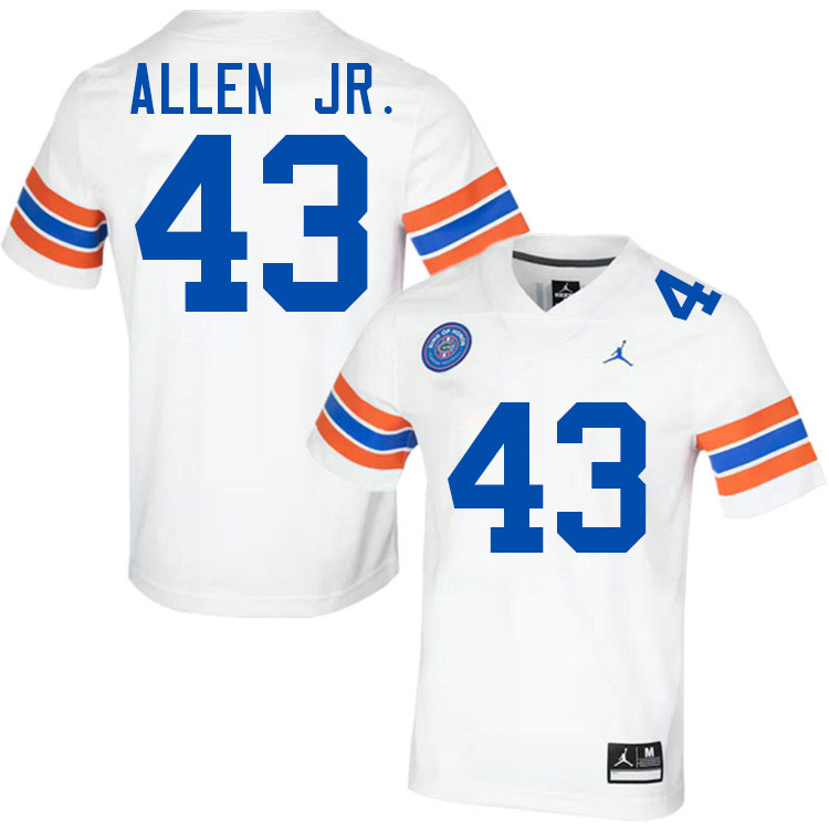 #43 Alfonzo Allen Jr. Gators Jersey,Florida Gators College Football Jerseys Stitched-Throwback White  #43 Alfonzo Allen Jr. Gators Jersey,Florida Gators College Football Jerseys Stitched-Throwback White